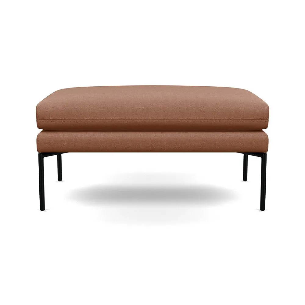 Heal's Matera Large Ottoman Siena Cotton Clay Black Feet