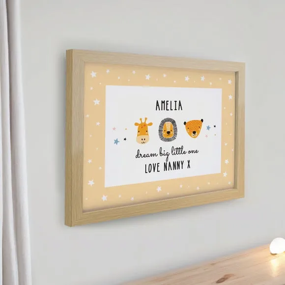 Personalised Safari Animals Poster Frame 3