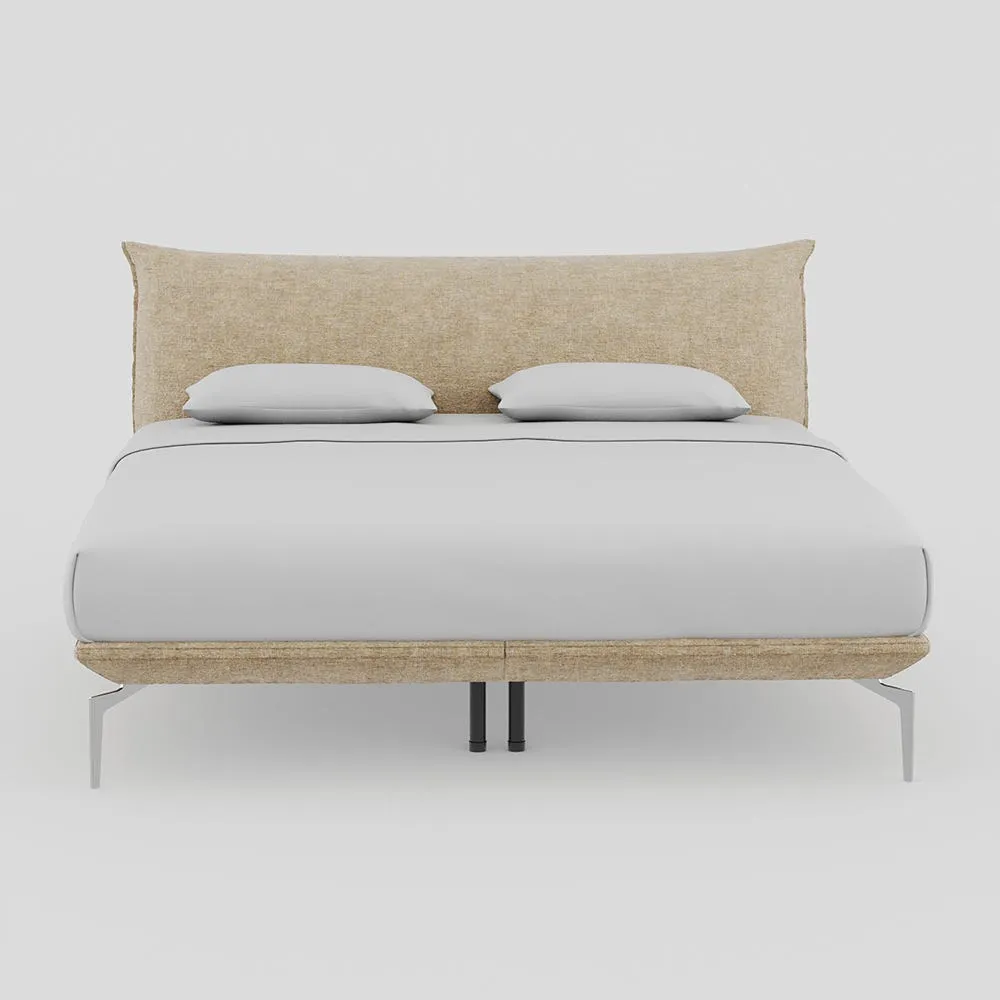 Heal's Aria Bed Super King NOVA VELLUTO Almond Slats, Chrome Feet 1