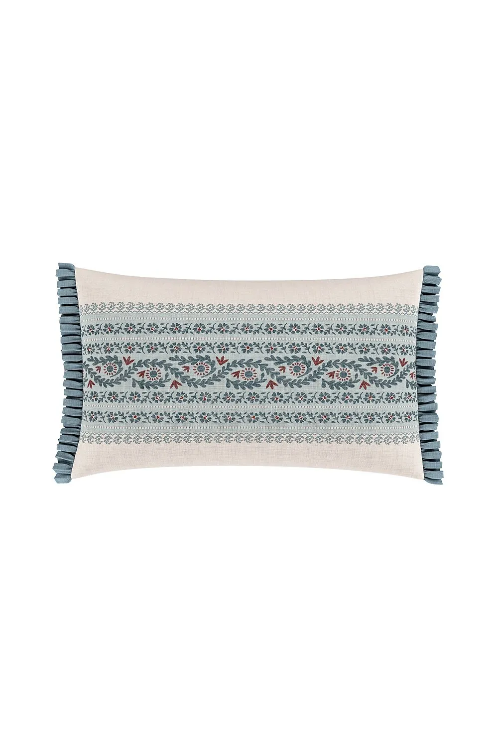 V&A 'Opulent Stripe' Cotton Cushion in Teal