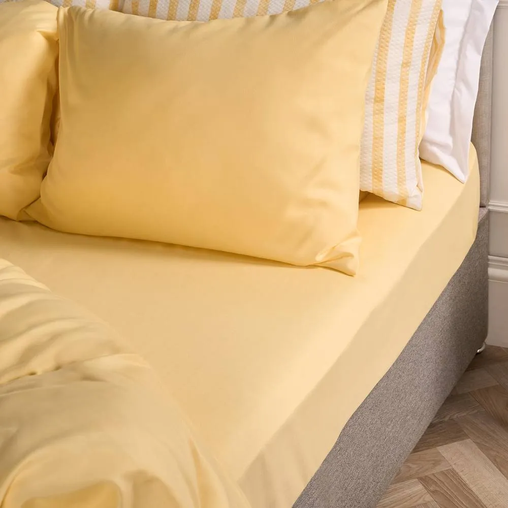 OHS Ultra Soft Microfibre Plain Fitted Bed Sheet in Lemon | Size: King