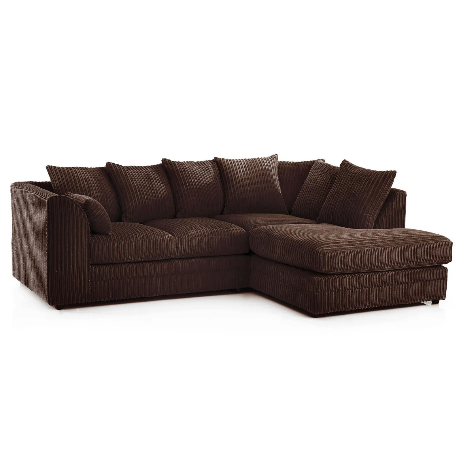 Chicago Jumbo Cord Right Hand Corner Sofa Brown