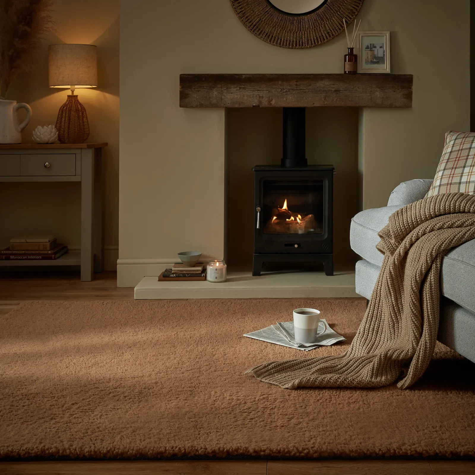 Lamb Faux Fur Rug Brown
