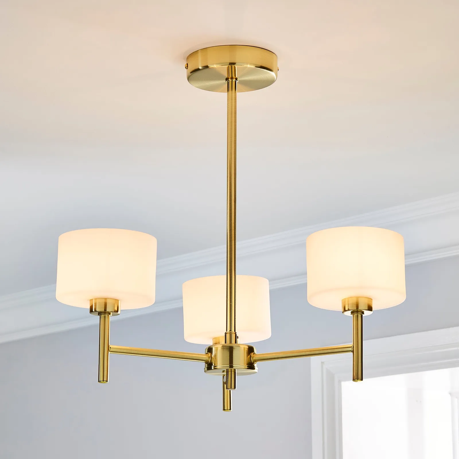 Elsie 3 Light Ceiling Fitting Brass Gold