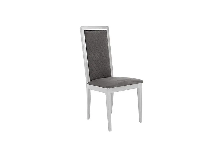 Palazzo Rombi Dining Chair in Glossy White - Aquos Dark Grey