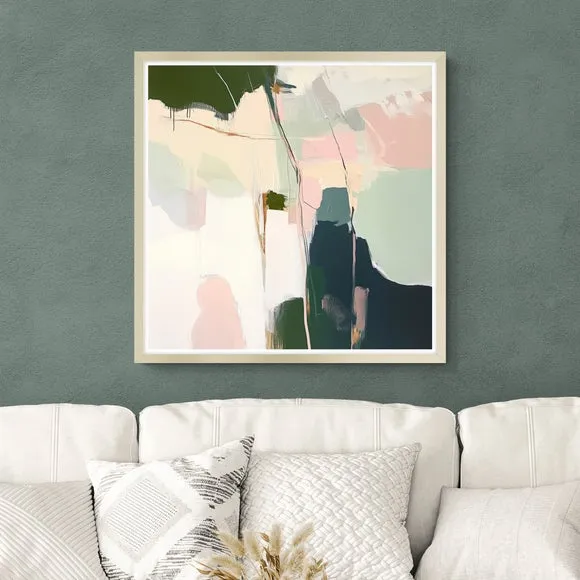 Artko Muted Minimal Green Abstract II by Mona Grace Framed Print