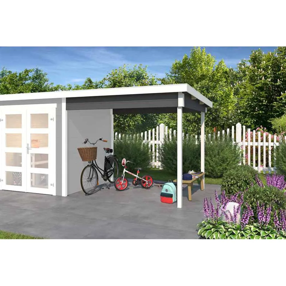 Lasita Maja Ltd Zambezi anbau 200x250-Log Cabin, Garden Room, Home Office - H211 cm in Brown 3