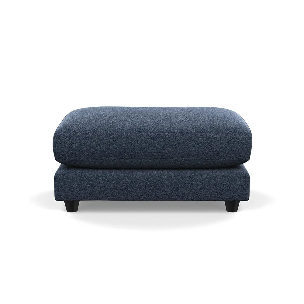 Heal's Snooze Footstool Boucle Indigo Black Feet