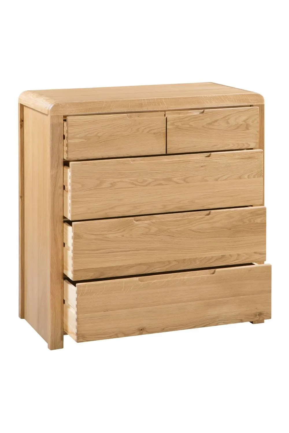 Julian Bowen Curve 5 Drawer Chest (3+2) in Light Oak 4