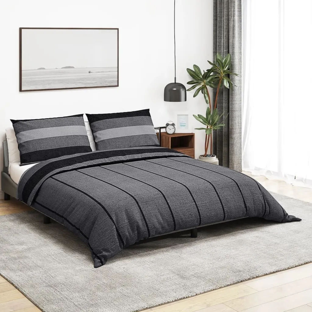 Berkfield Home Duvet Cover Set Dark Grey 260x240 cm Cotton