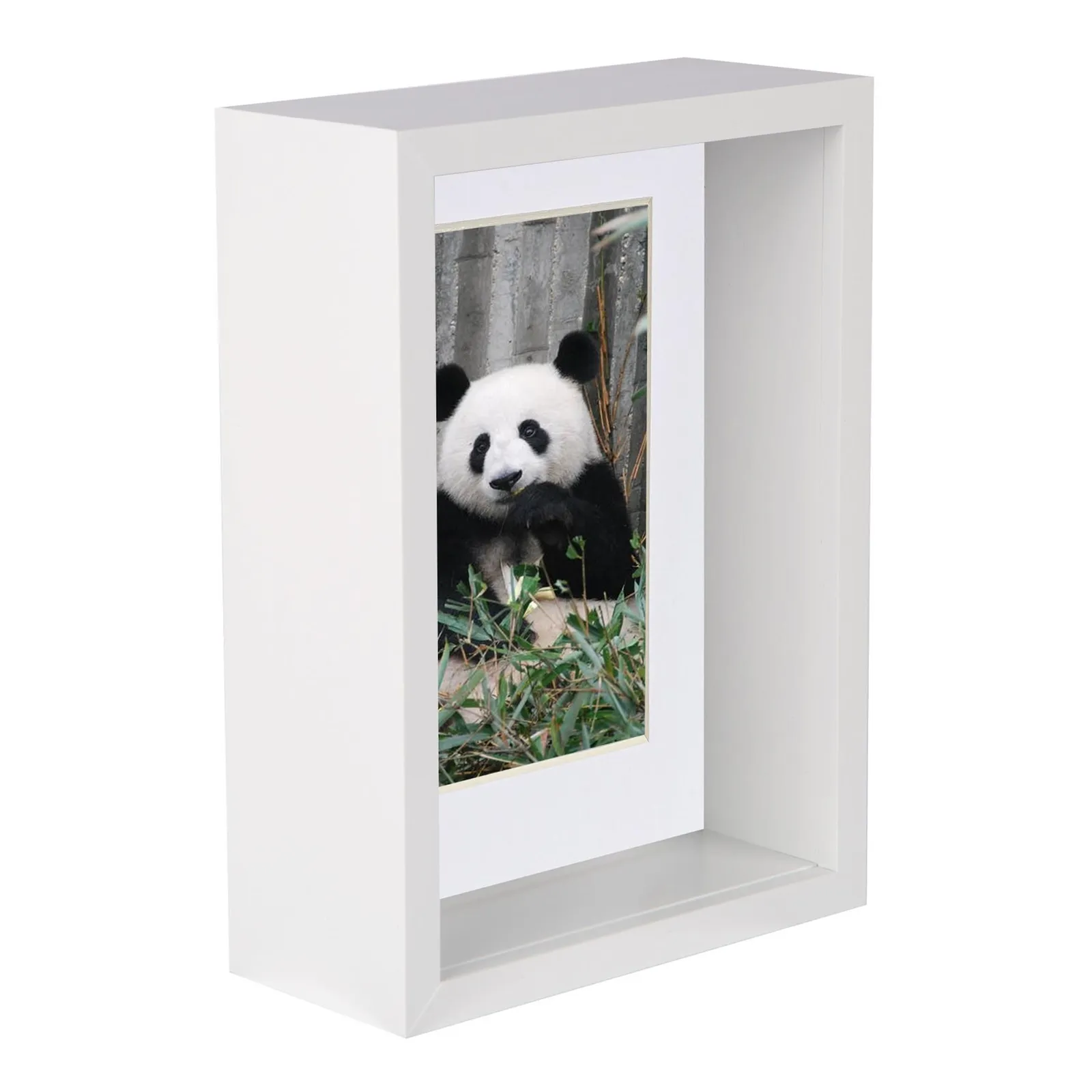 Nicola Spring 5" x 7" 3D Deep Box Photo Frame - 4" x 6" Mount - White