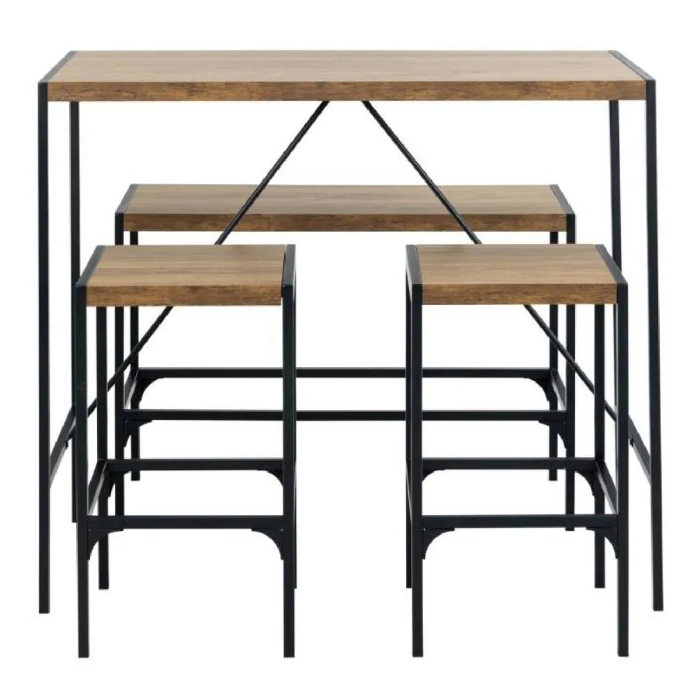 netfurniture Richmond Bar Table Set in Black & Oak 2