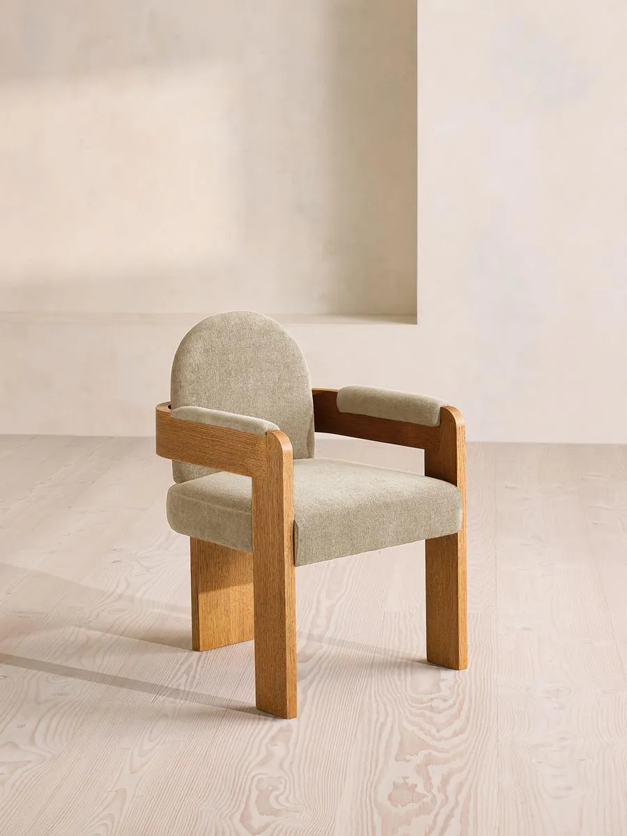 Emerson Dining Chair, Linen Chenille, Stone