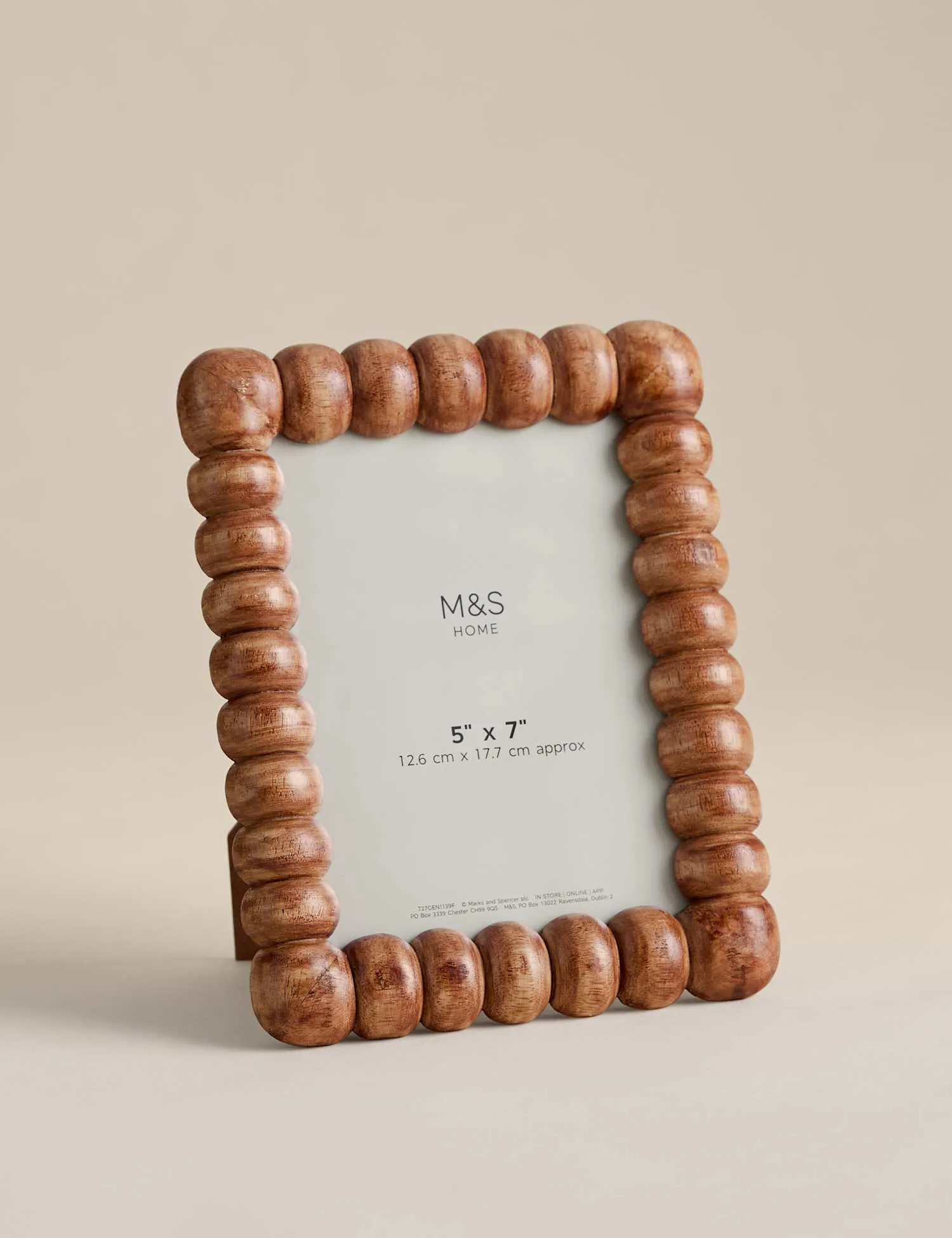 M&S Bobbin Photo Frame 5x7 inch Light Natural
