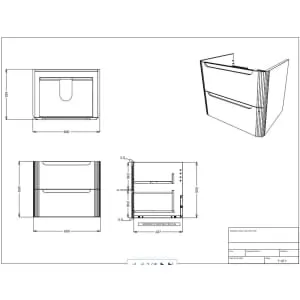 Wickes Malmo Misty Blue Wall Hung J Pull Vanity Unit & Basin - 600mm 2
