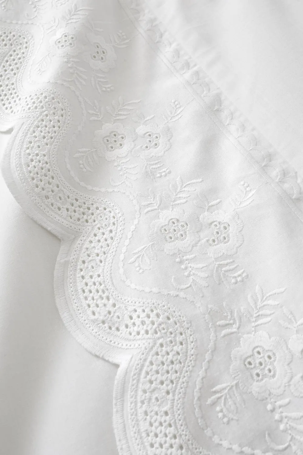 Bianca 'Elise Lace' 200 Thread Count Cotton Duvet Cover Set in White 4