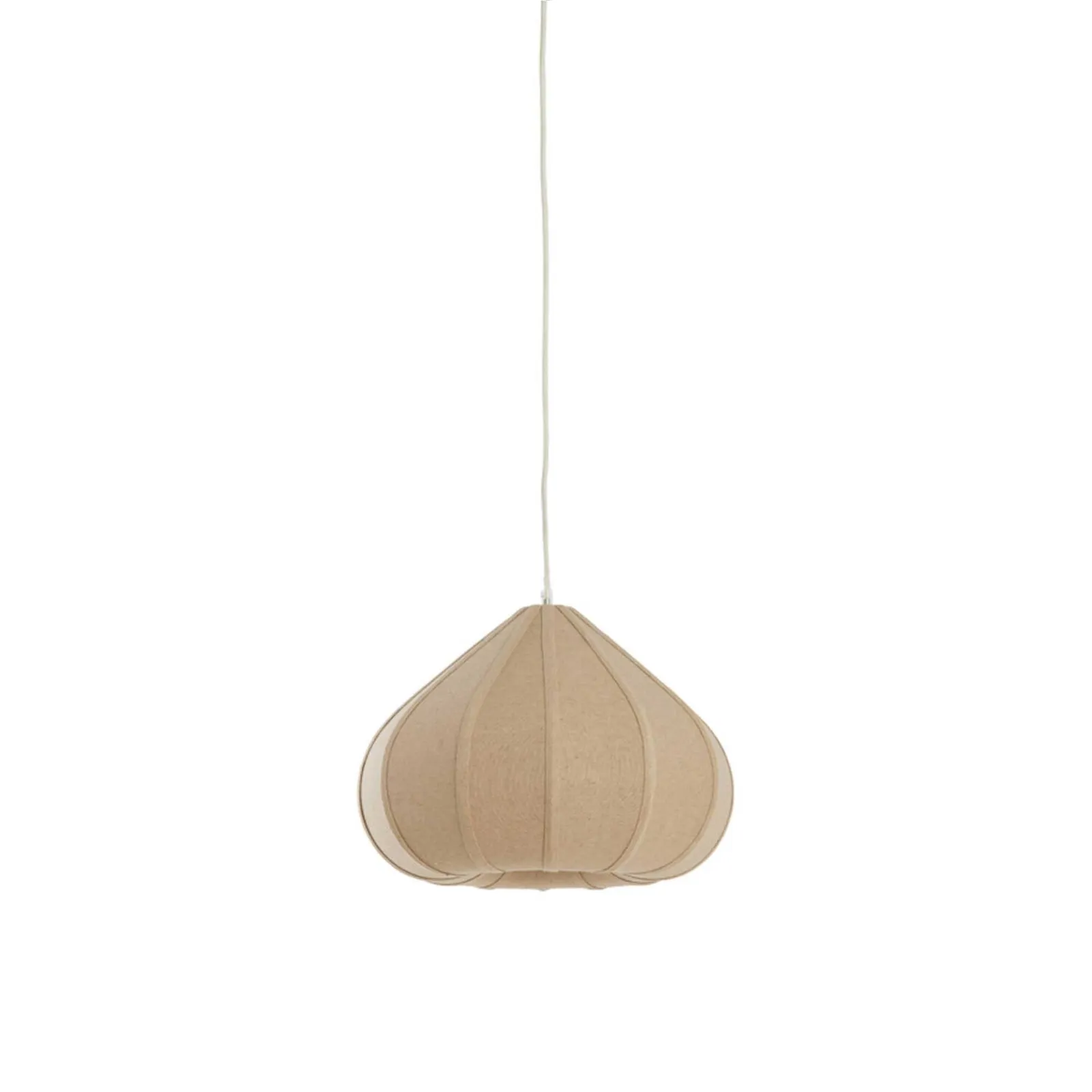 Natural Curved Linen Pendant Light, Neutral Fabric | Barker & Stonehouse