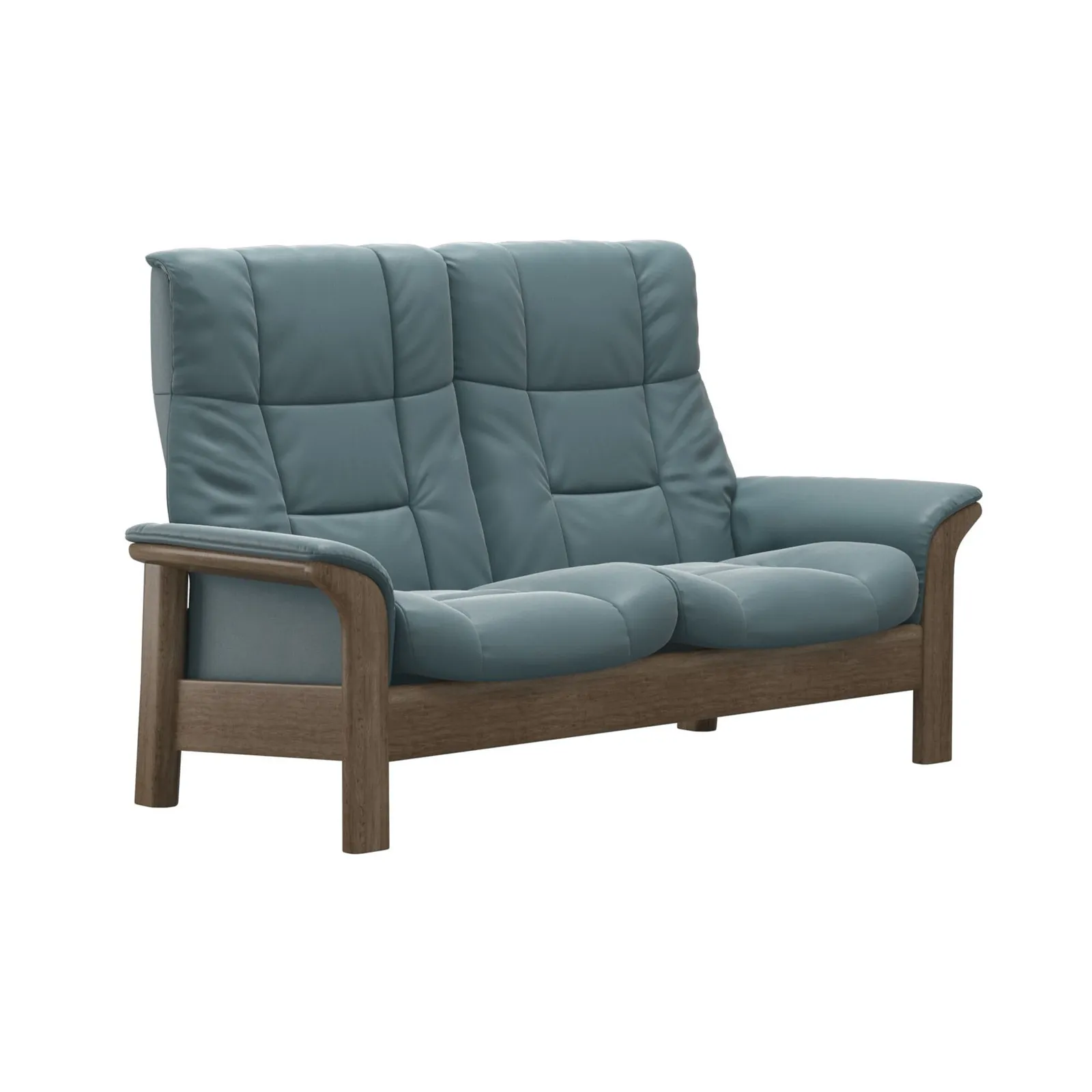 Stressless Buckingham 2 Seater Recliner Sofa, Blue Leather | Barker & Stonehouse 2