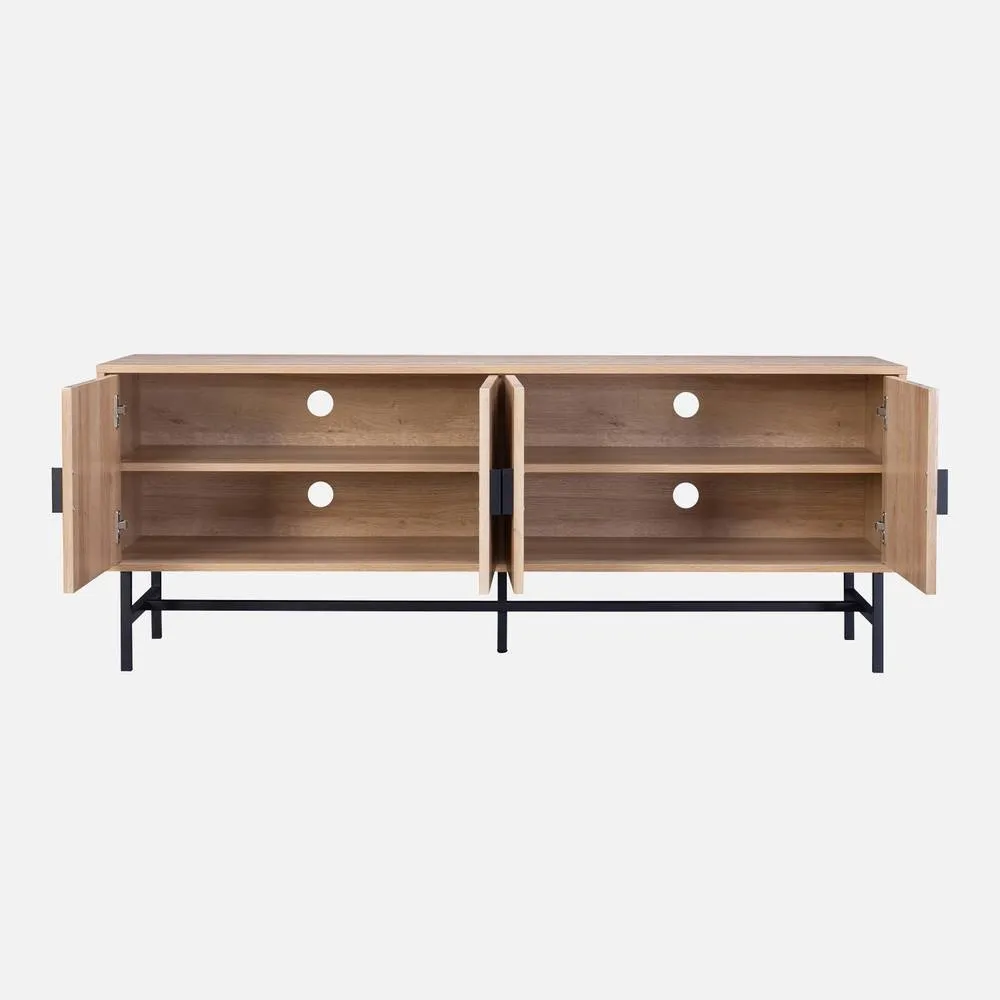 sweeek 157.5cm Tv Unit Wooden Effect 4 Doors in Camel 3