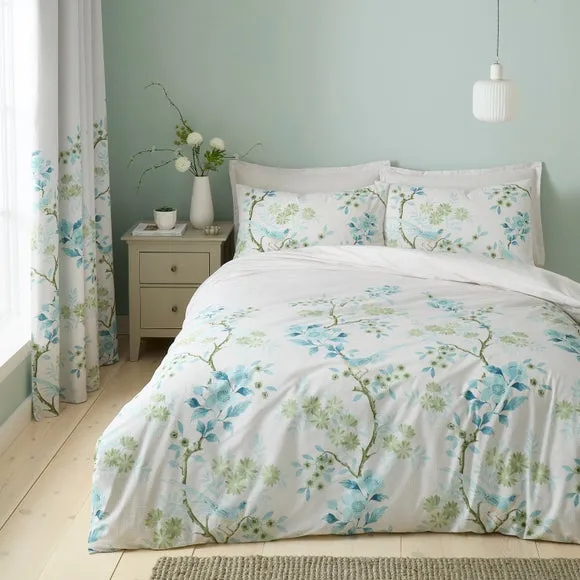 Ditsy Bird Polycotton Duvet Cover & Pillowcase Set 1
