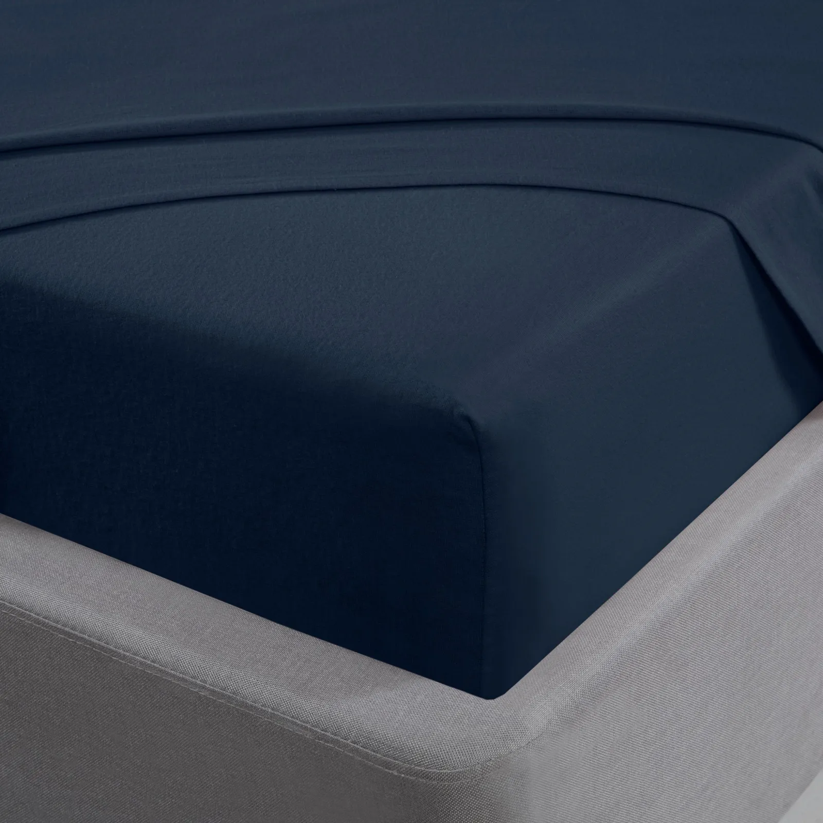Smart Living 100% Brushed Cotton Flannelette Luxury 35cm Deep Fitted Sheet in Navy
