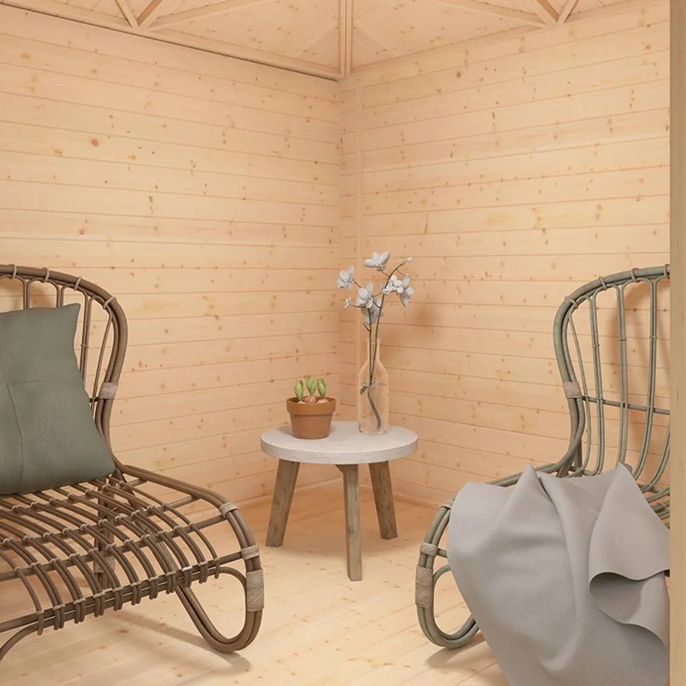 Buttercup Farm 10x10 The Bradwell 28mm Cabin - L295 x W295 x H272.6 cm in Natural 6