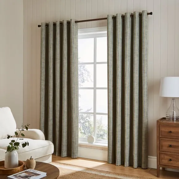 Walker Tonal Stripe Eyelet Curtains 2