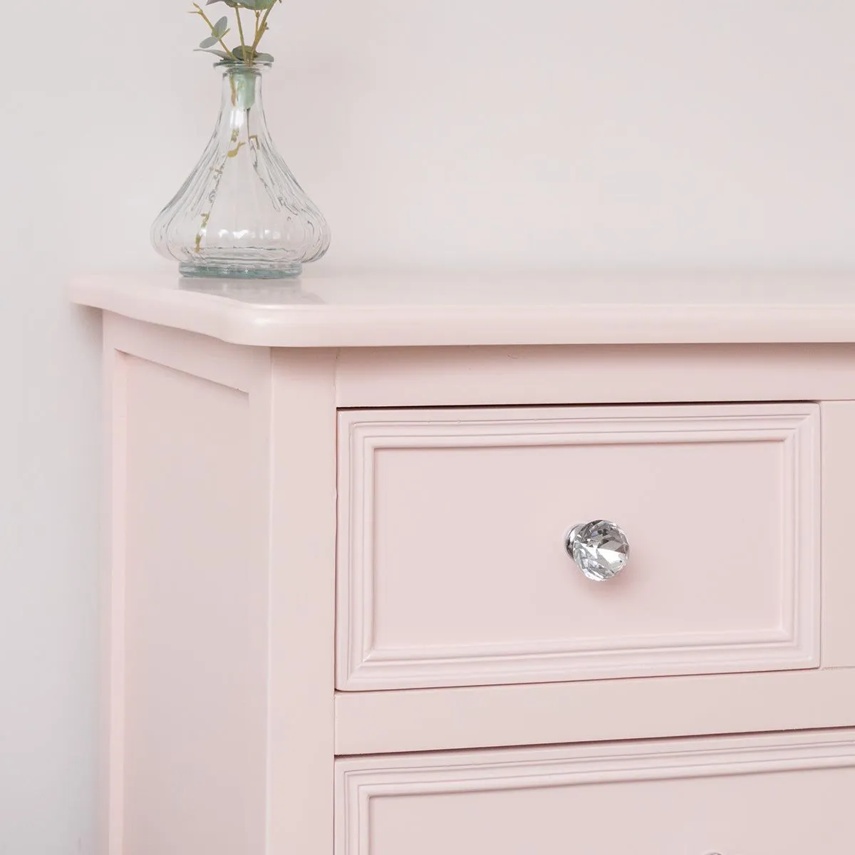 Melody Maison Large Pink 6 Drawer Chest Of Drawers - Sophia Pink Range in Pale Pink 3