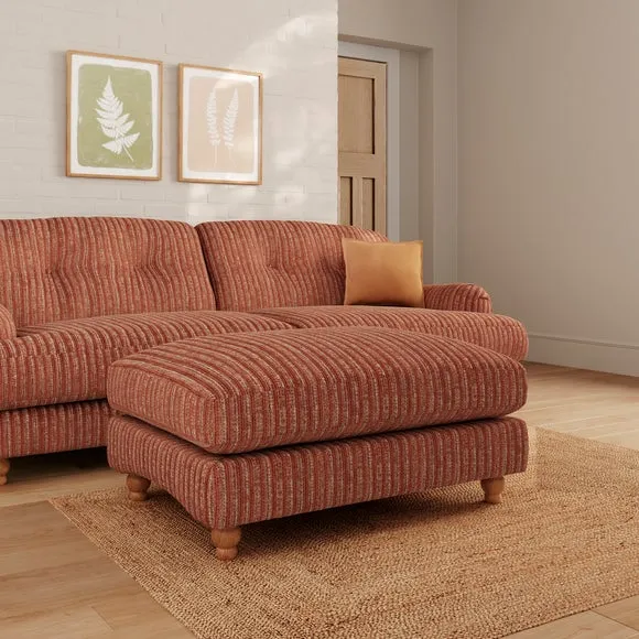 Martha Chunky Chenille Stripe Footstool 1