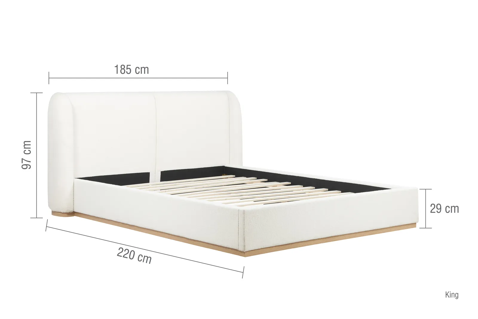 Birlea King Size Bed Frame White Boucle Eve Fabric 5FT 150cm 6