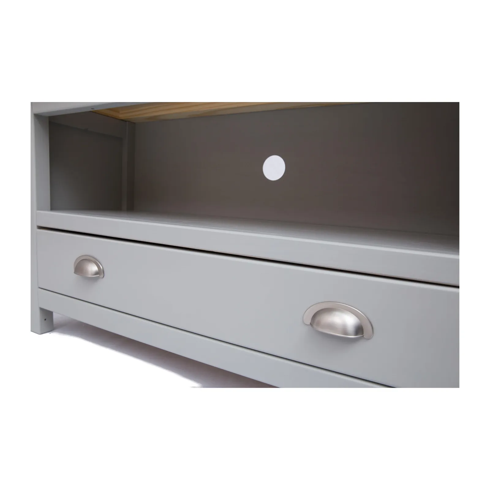 Cabinet Bits Argenta Light Grey 1 Drawer TV Cabinet Chrome Cup Handle 5