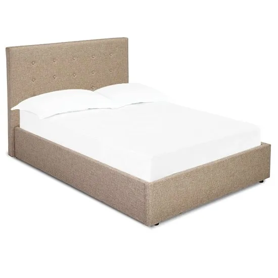 Lucca Fabric Double Bed In Beige