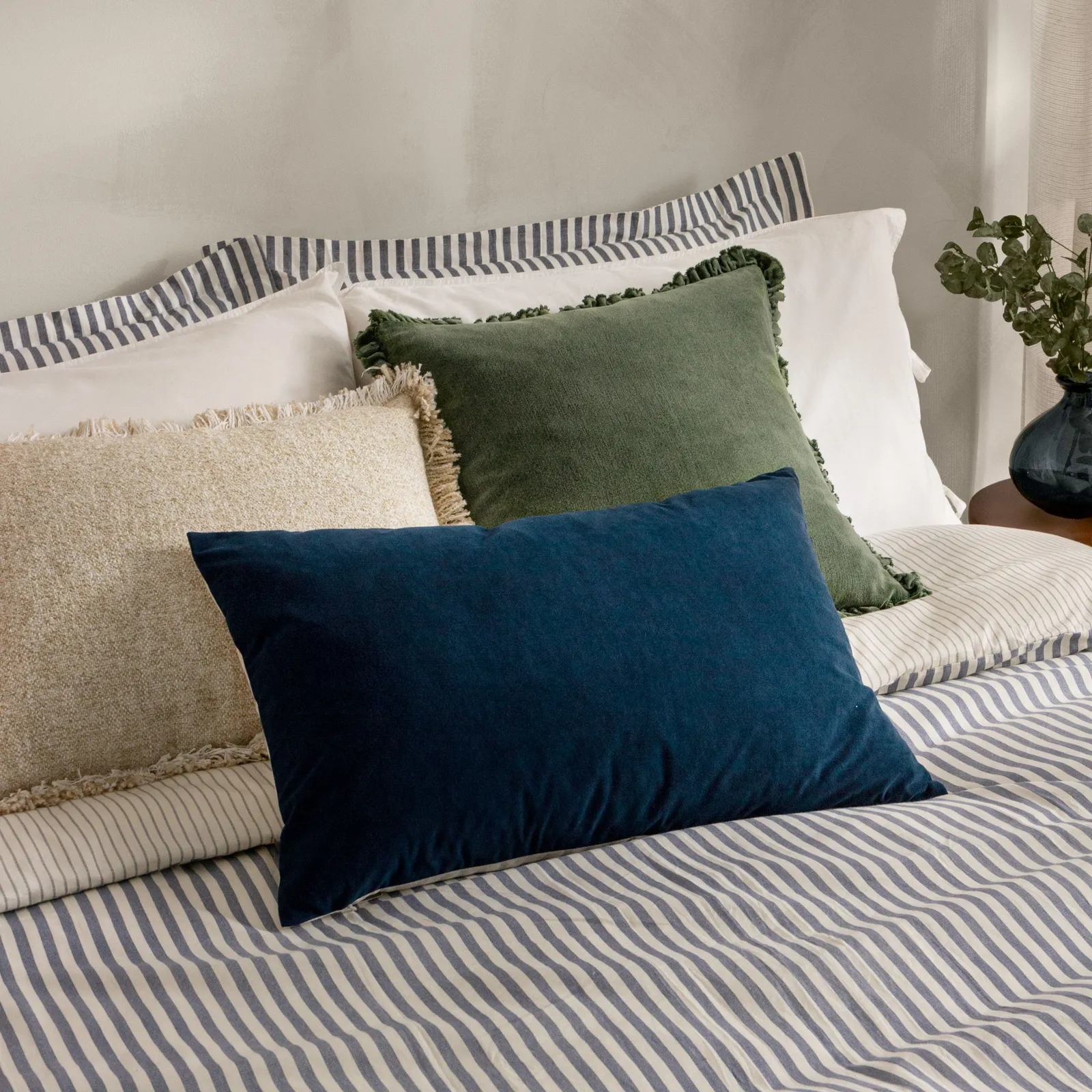 Yard Darland Velvet Cushion in Indigo 5