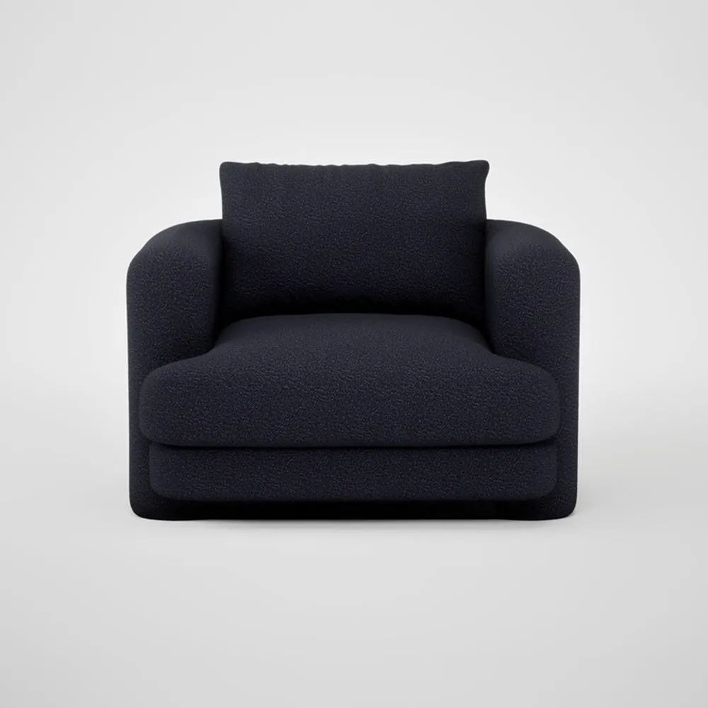 Heal's Rafi Swivel Armchair Boucle Indigo 1
