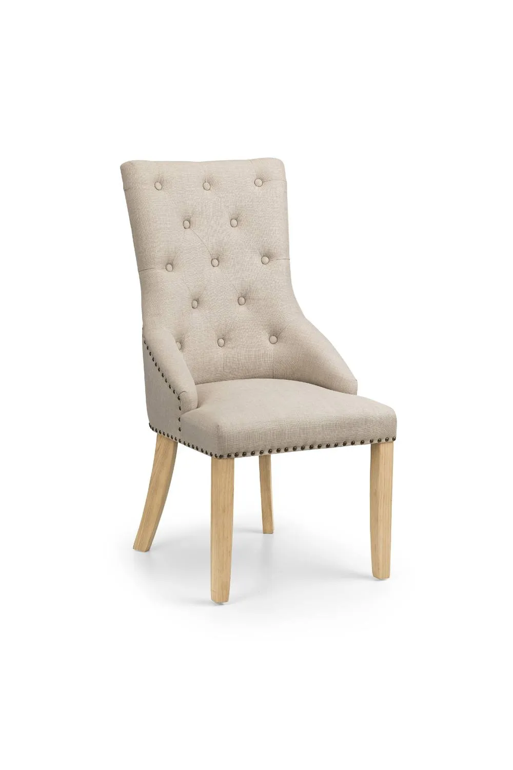 Julian Bowen Loire Buttoned Back Upholstered Dining Chair (Set of 2) in Light Beige 5