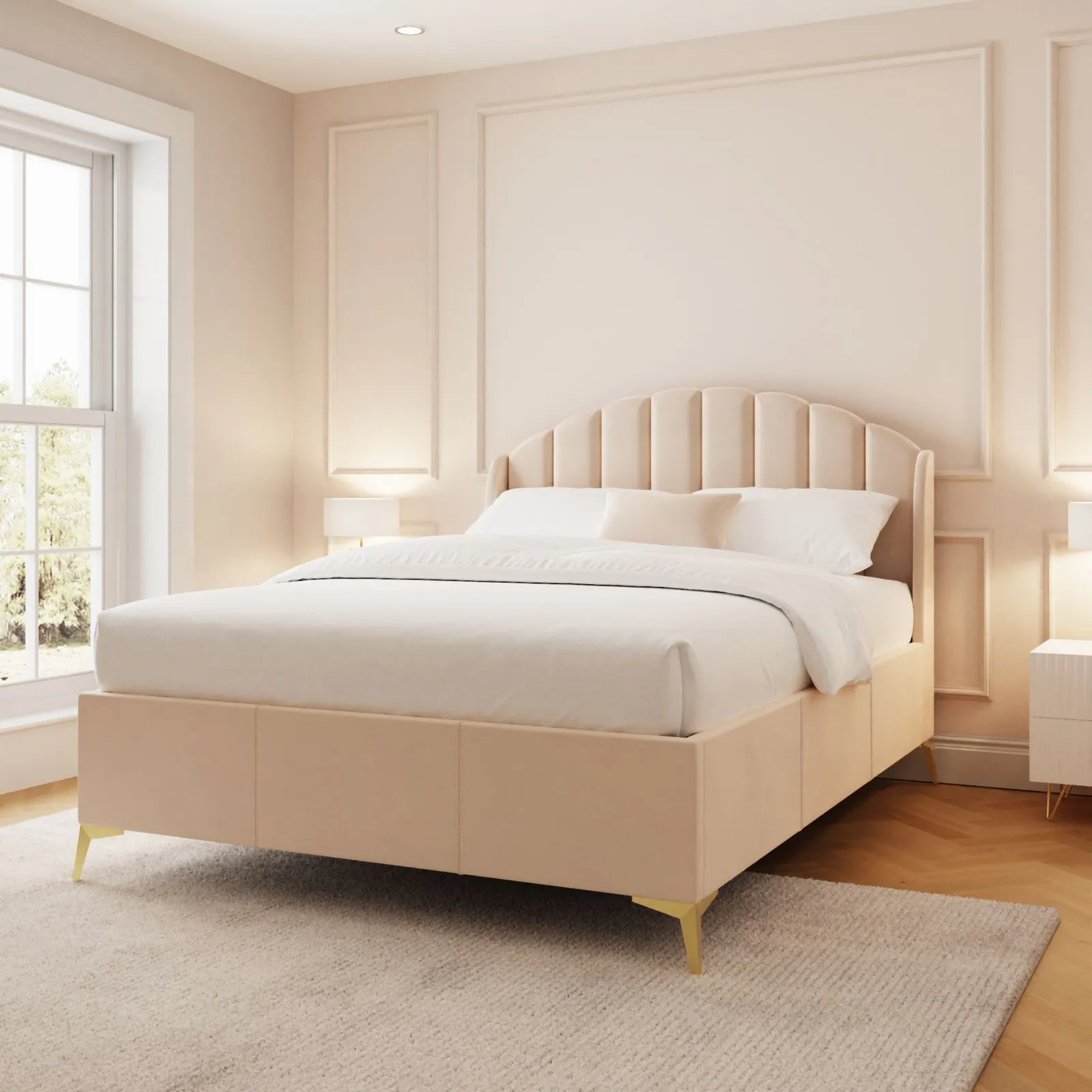 GFW Pettine End Lift Ottoman Storage Bed in Natural 1