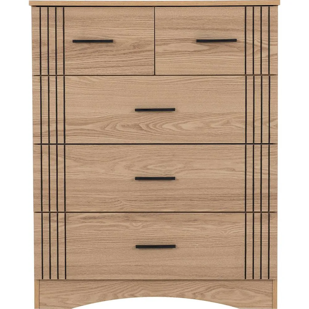 Seconique Tessa 3+2 Drawer Chest - Natural Oak Effect in Light Oak 4