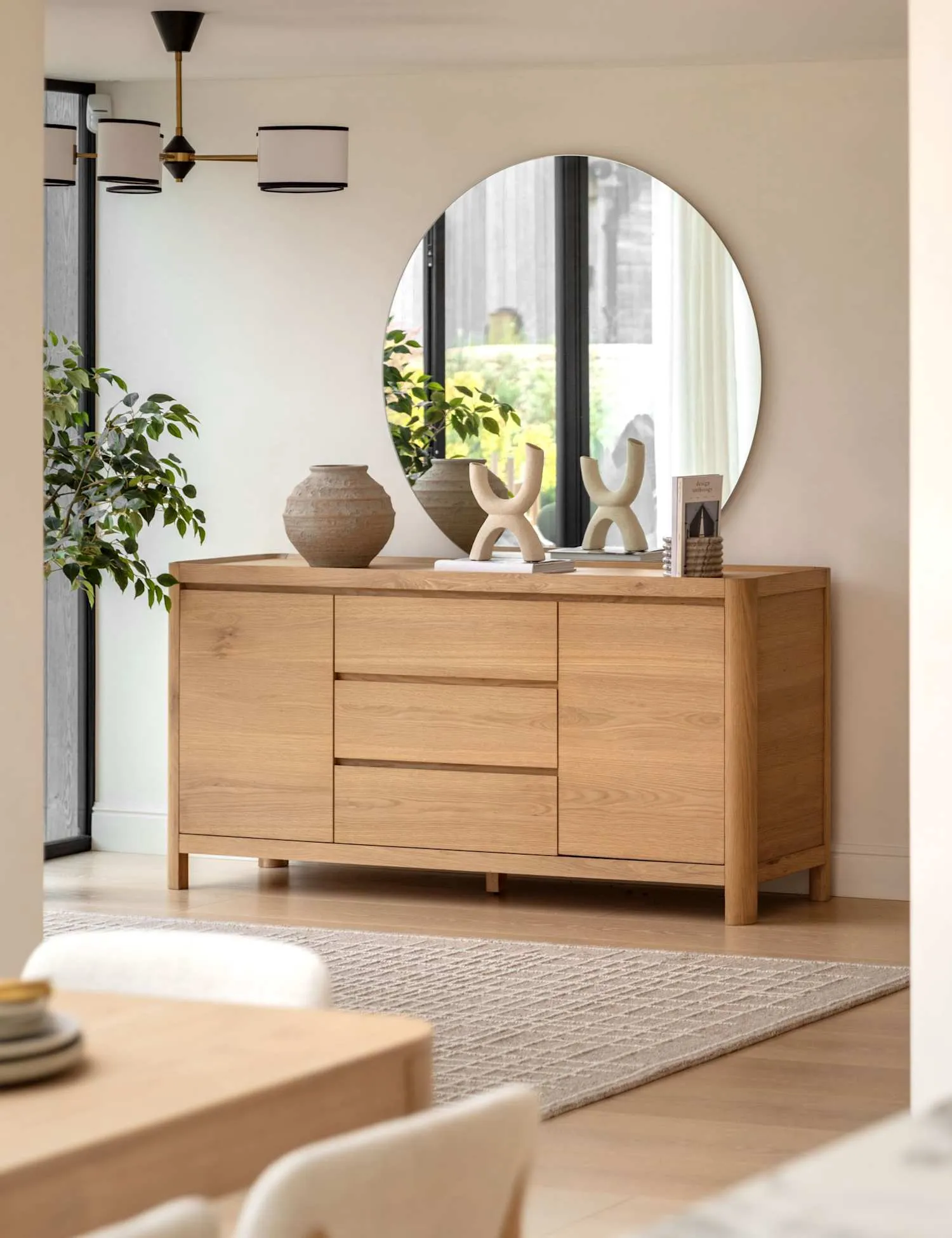 Gallery Direct Ember 3 Door Sideboard Natural