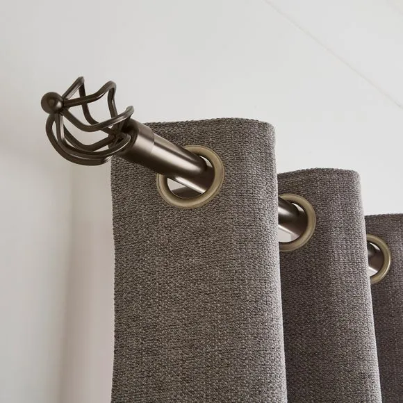 Caged Ball Extendable Metal Eyelet Curtain Pole