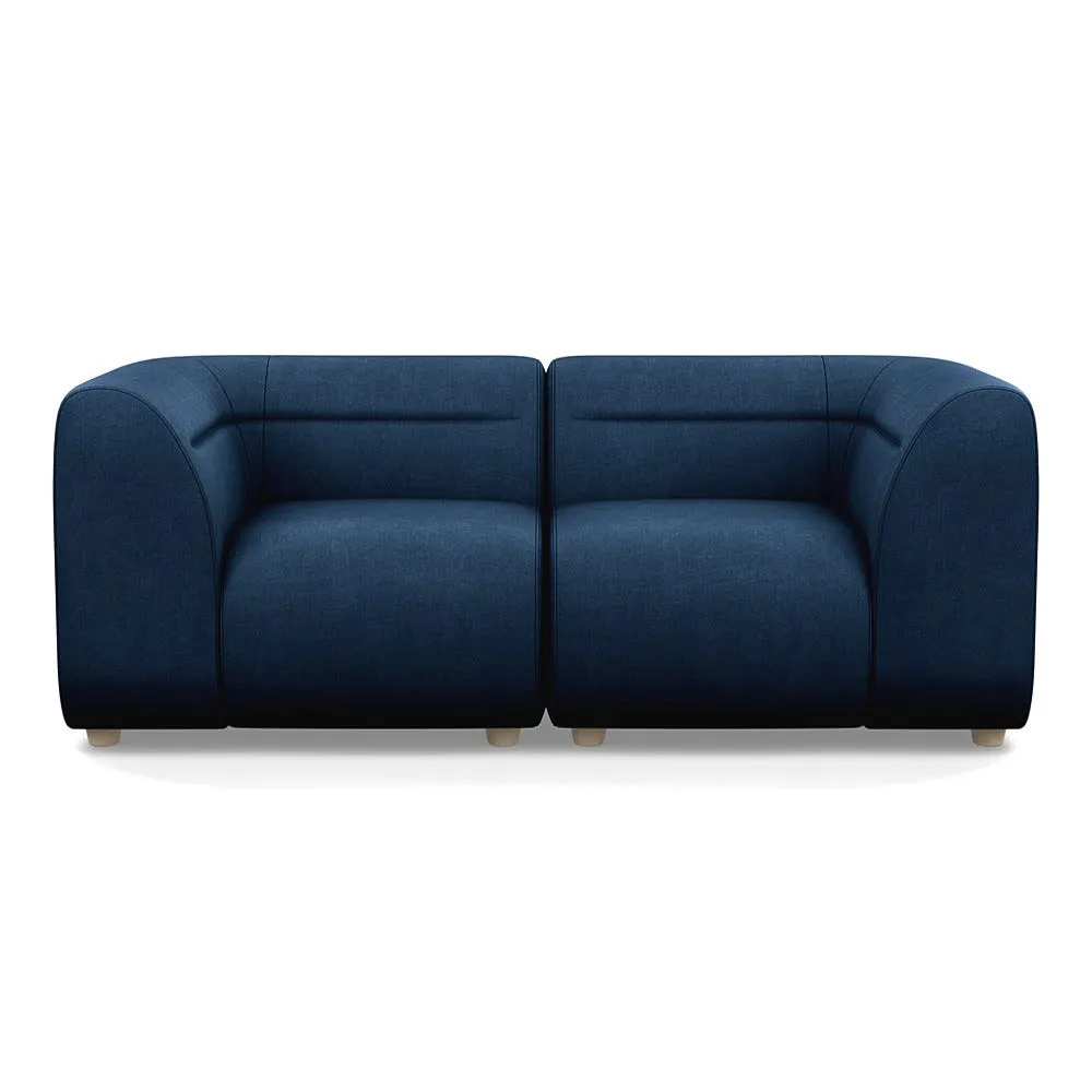 Heal's Lilli 2 Seater Sofa Capelo-Linen Inkspot Natural Beech Feet 1