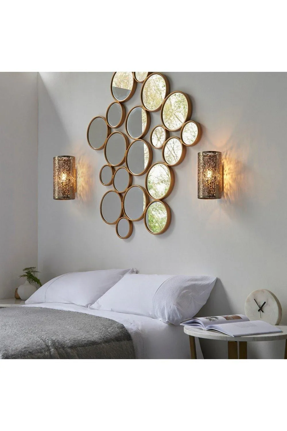 Netlighting Secret Garden Floral Leaves Design Wall Light Antique Brass E14 in Gold 5
