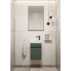 Concept Matt Green Compact S1 Vanity Unit & RH Basin - 360mm 2