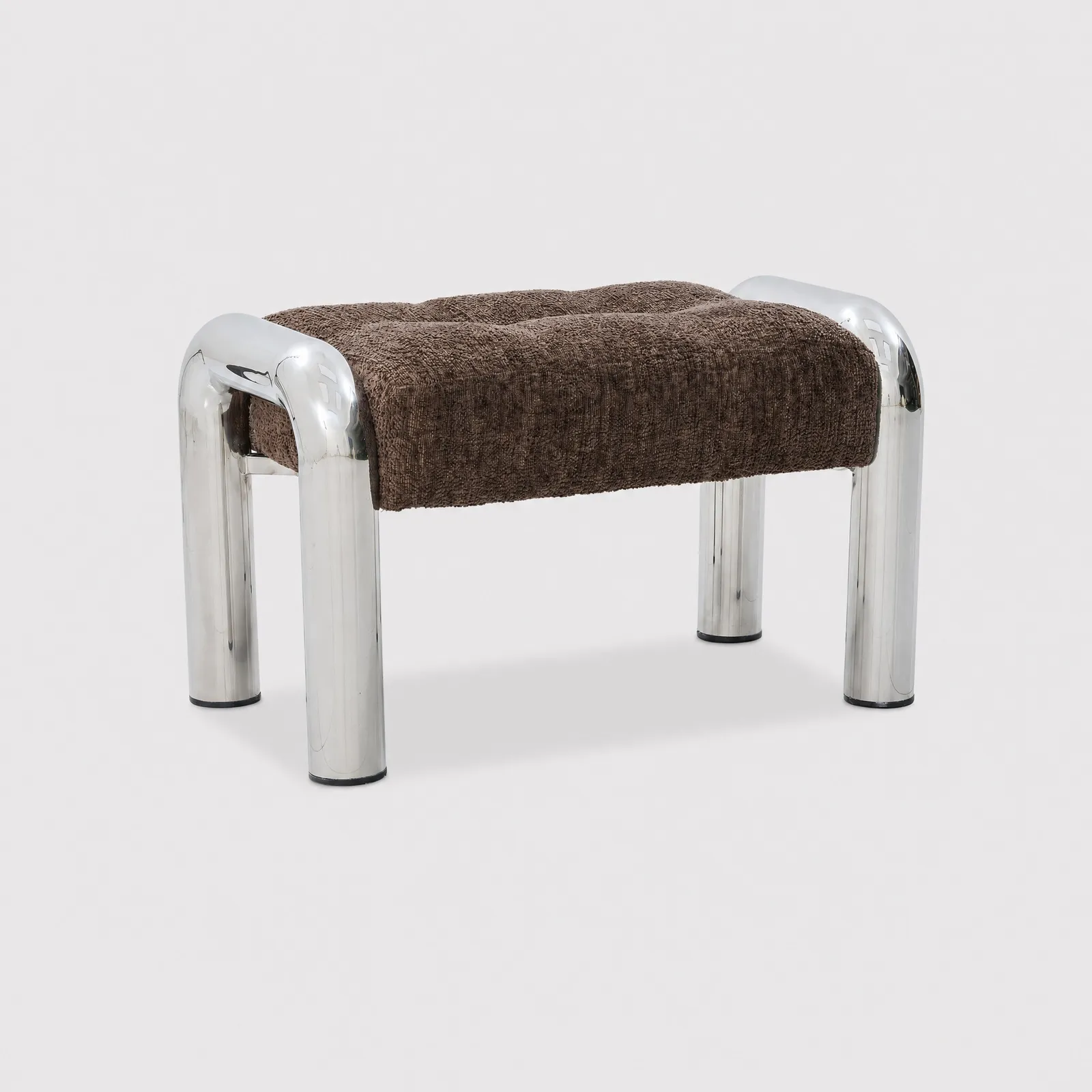 Travolta Stool 70X42X43Cm, Brown Fabric | Barker & Stonehouse