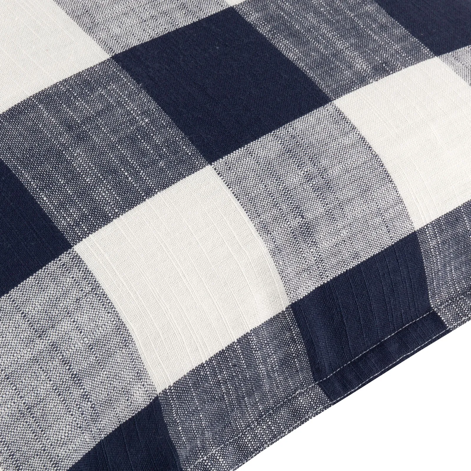 Yard Chesil Check 100% Cotton Outdoor Cushion in Navy 4