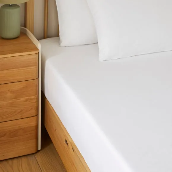 Soft Cotton Plain Fitted Sheet 1