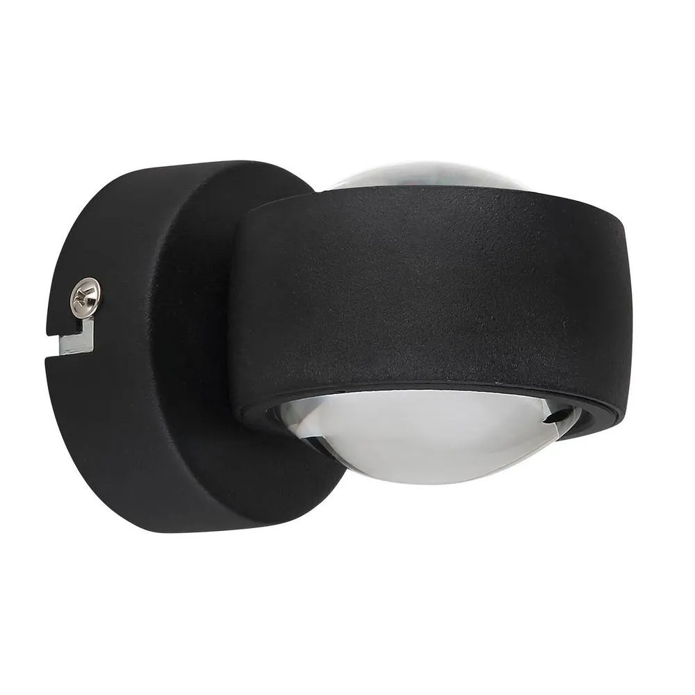 Netlighting Randi Wall Lamp Matt Black Glass Shade 2x LED 3000K 2
