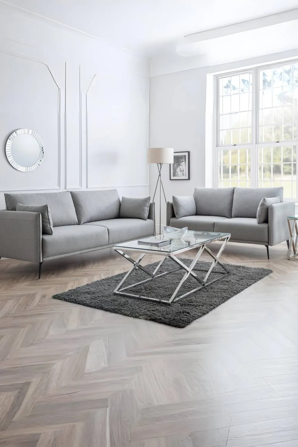 Julian Bowen Rohe Upholstered 2 Seater Sofa in Grey 2
