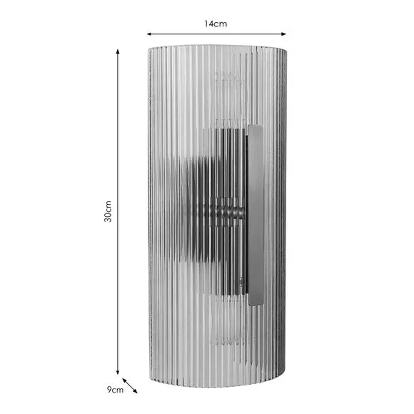 Veneto Ribbed 2 Light Wall Light 6