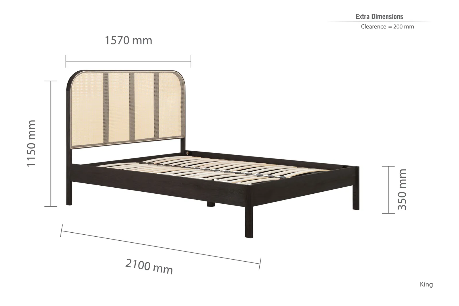 Birlea Rattan Bed Frame Margot Bedstead in Black 6