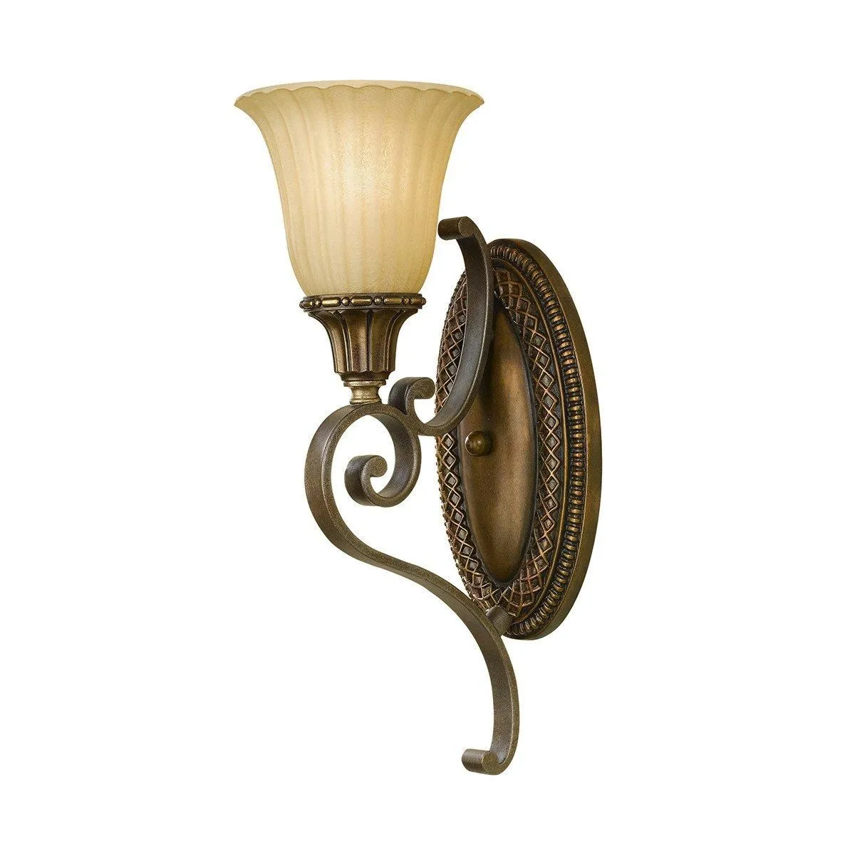 Netlighting Kelham Hall 1 Light Indoor Wall Light Gold Bronze E27 in Brown